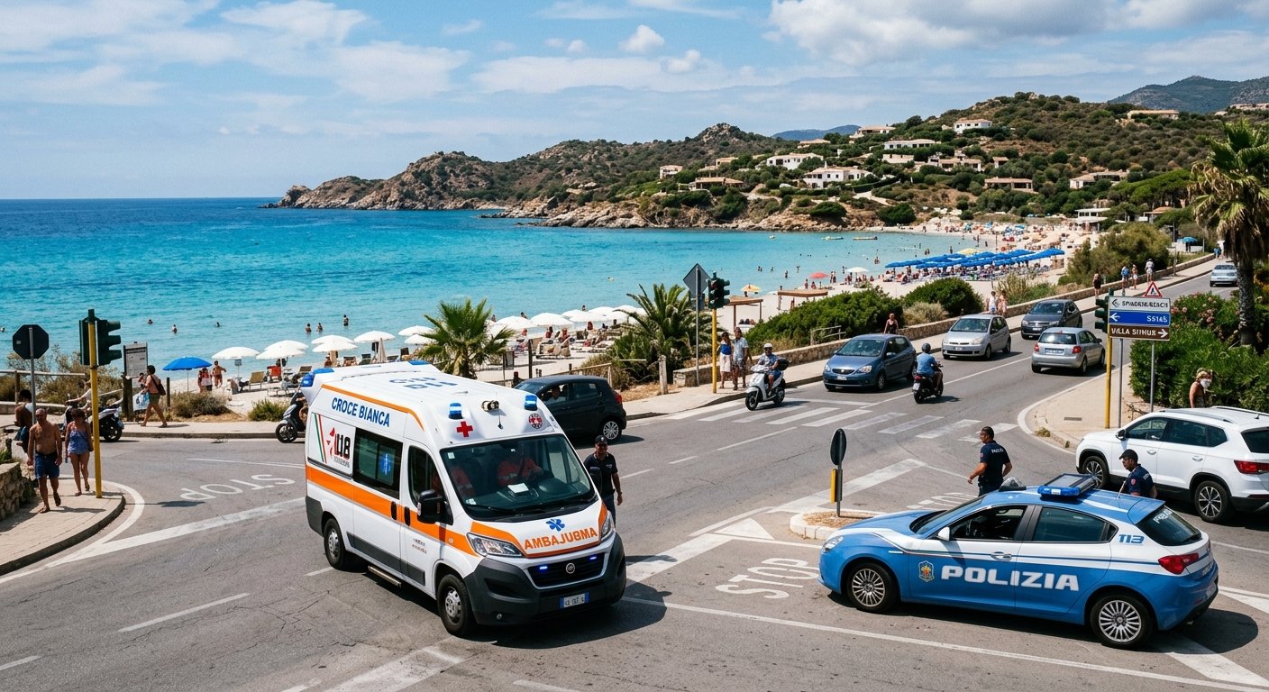 Incidente al Poetto, scontro tra auto e moto in via Lungo Saline: ferito un centauro