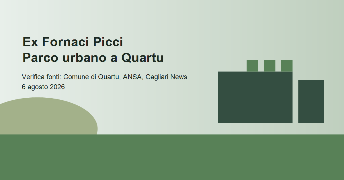 Ex Fornaci Picci, avanti il progetto del parco urbano a Quartu
