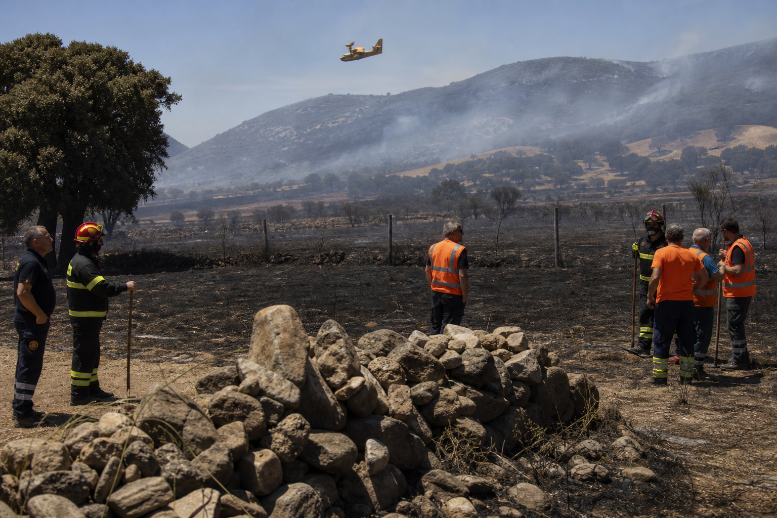 Noragugume, incendio sotto controllo dopo l'intervento dei mezzi aerei