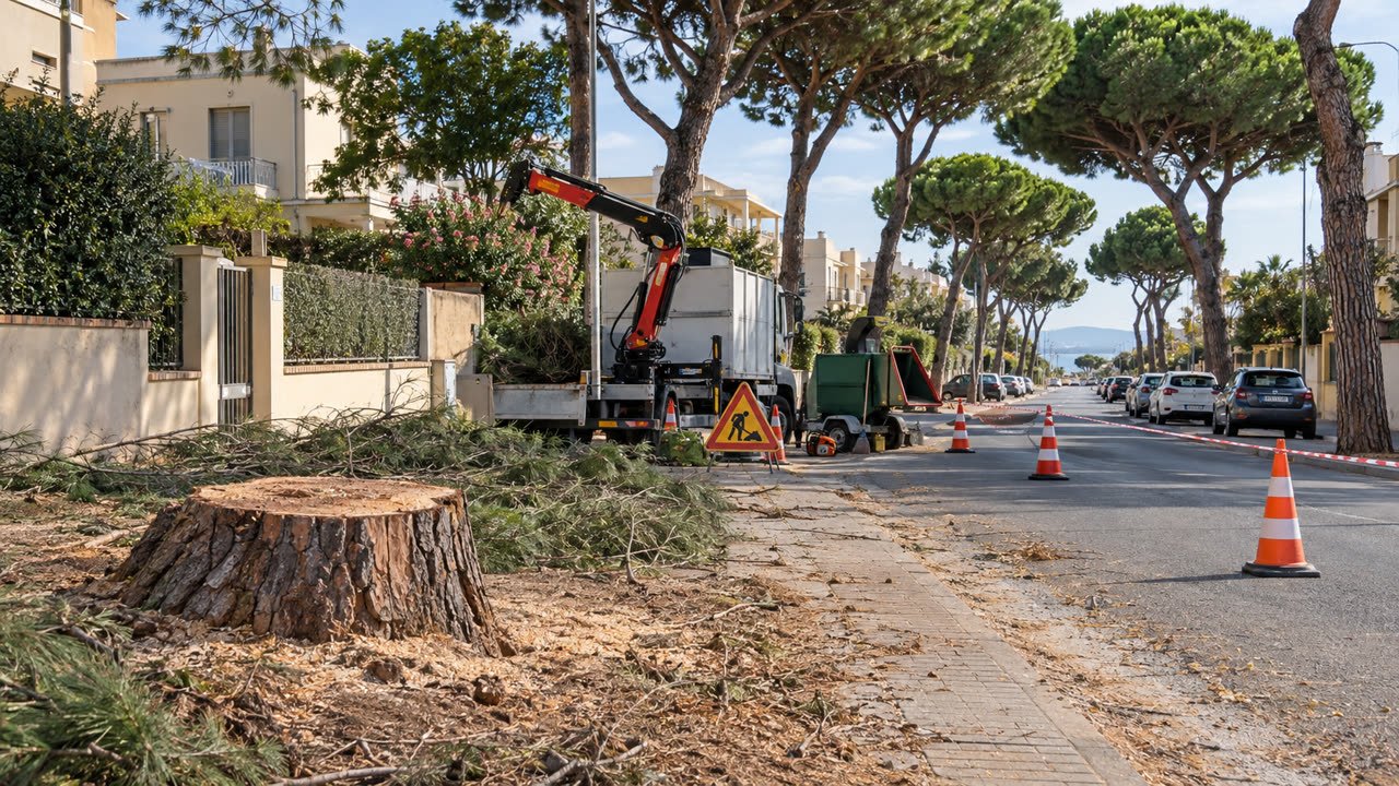 Quartu, rimossi due pini pericolanti in via Paganini: otto alberi restano nell'area