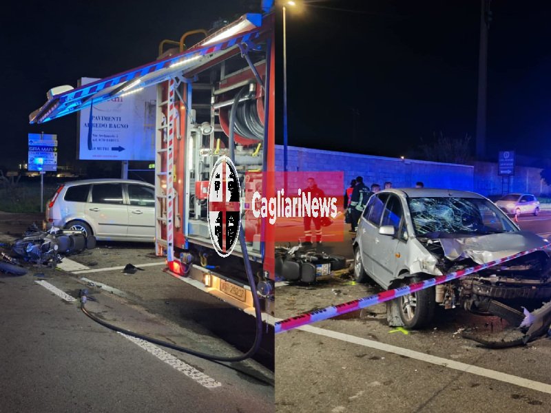 Selargius, drammatico schianto tra auto e moto sulla Provinciale 15: il 27enne Nicola Salis muore sul colpo