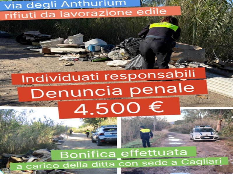 Da Cagliari a Quartu per liberarsi di chili di rifiuti, maxi multa a impresa edile