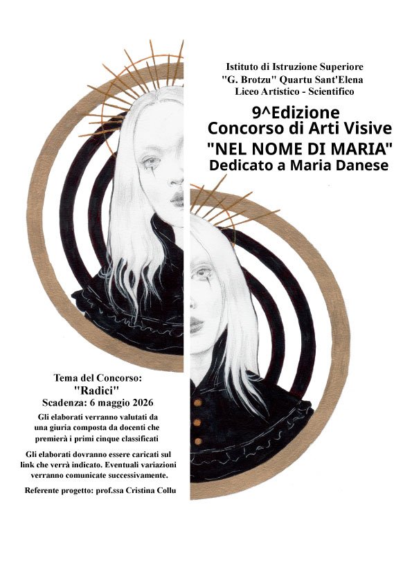 TEMA DELLA  9^EDIZIONE DEL CONCORSO DI ARTI VISIVE A.S.2025/26   “NEL NOME DI MARIA. IN MEMORIA DI MARIA WANDA DANESE” “RADICI”
