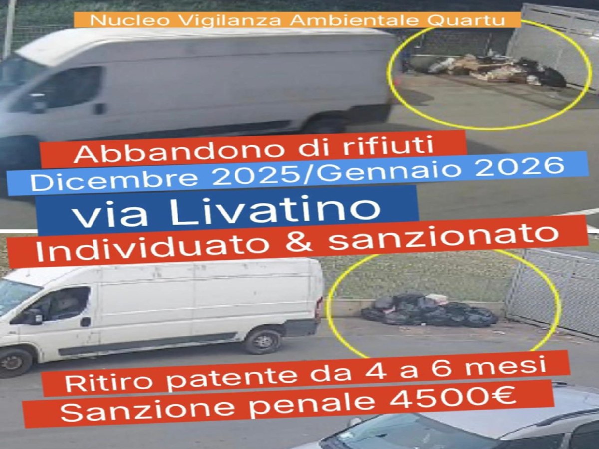 Trasforma un’intera strada in discarica a Quartu, furbetto incastrato dalle telecamere