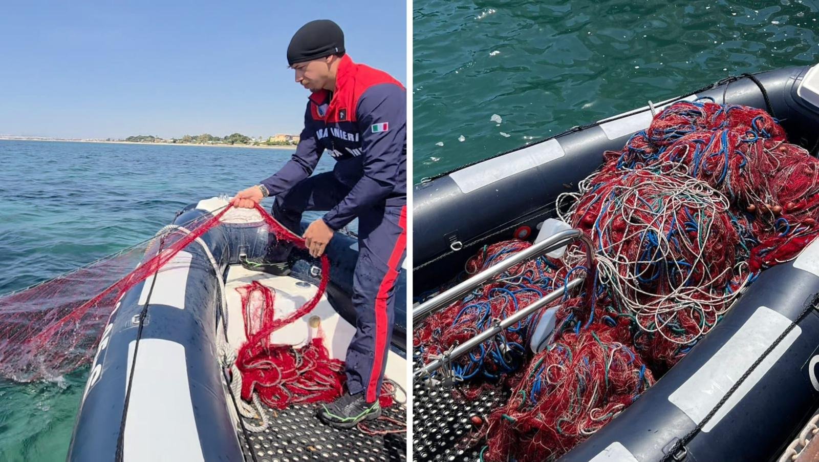 Quartu, rimossi tre chilometri di reti da pesca abusive al Margine Rosso