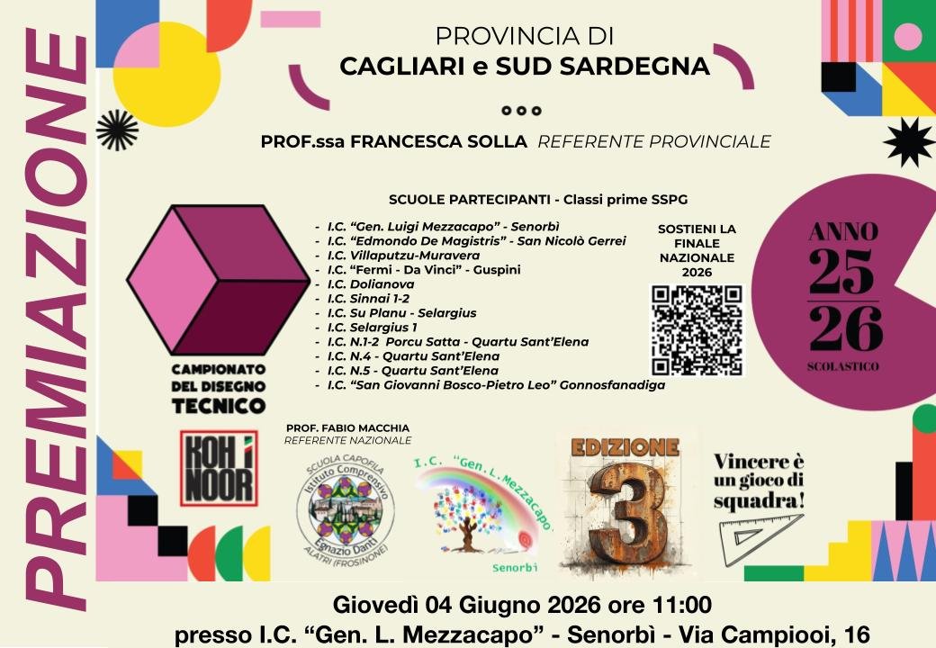 Gli alunni delle Prtime di Via Bach premiati al Campionato provinciale di Disegno Tecnico