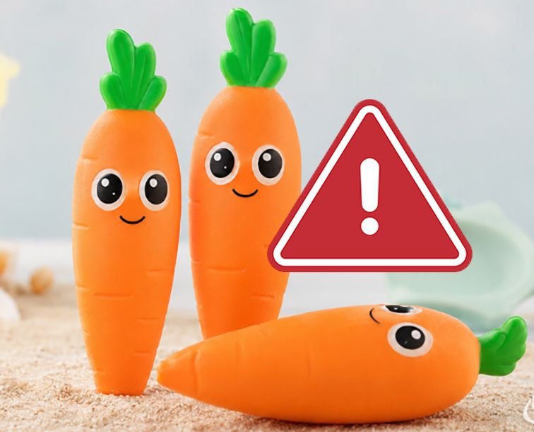Allerta sanitaria: un giocattolo a forma di carota contiene sabbia contaminata da amianto